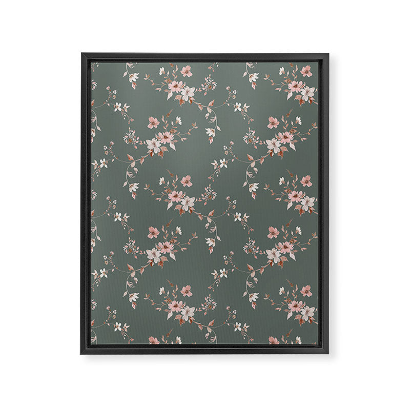 Watercolor Wildflowers - Sage Pink Framed Canvas Print Gallery Image 8