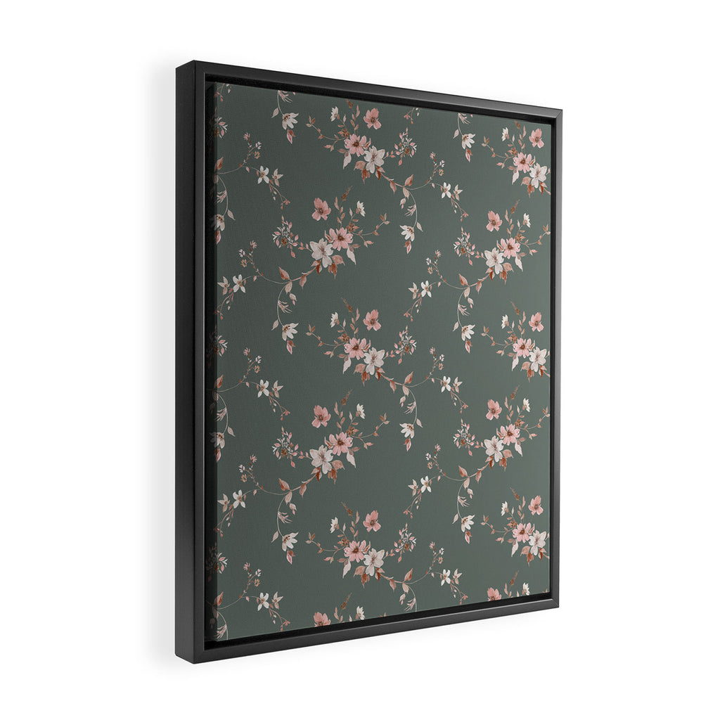 Watercolor Wildflowers - Sage Pink Framed Canvas Print Gallery Image 2