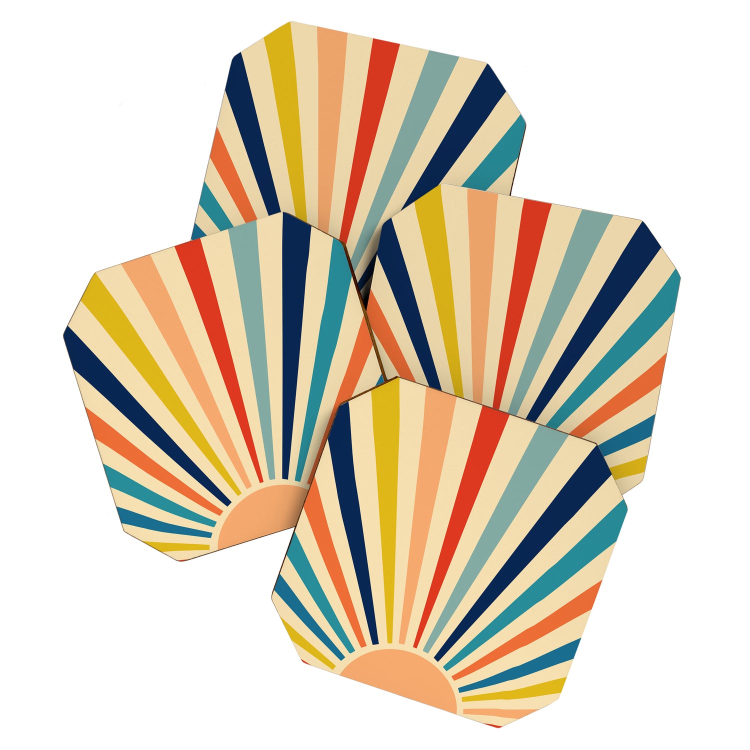 60s retro sun  Coaster Gallery Image 1