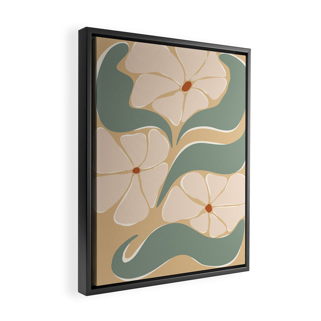 70s big flower botanical land 2 Framed Canvas Print Gallery Image 2