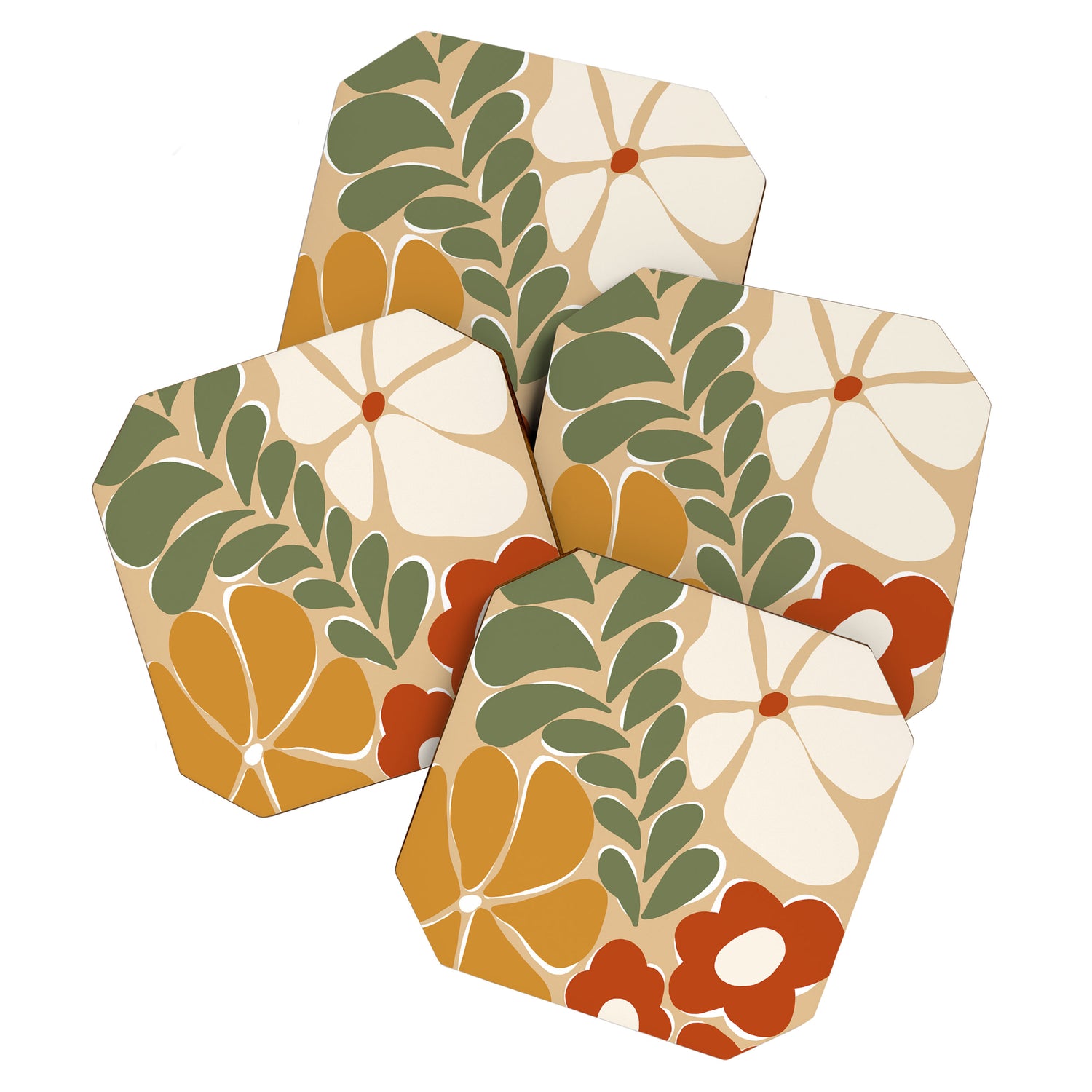 70s boho botanical flowers   Coaster Gallery Image 1