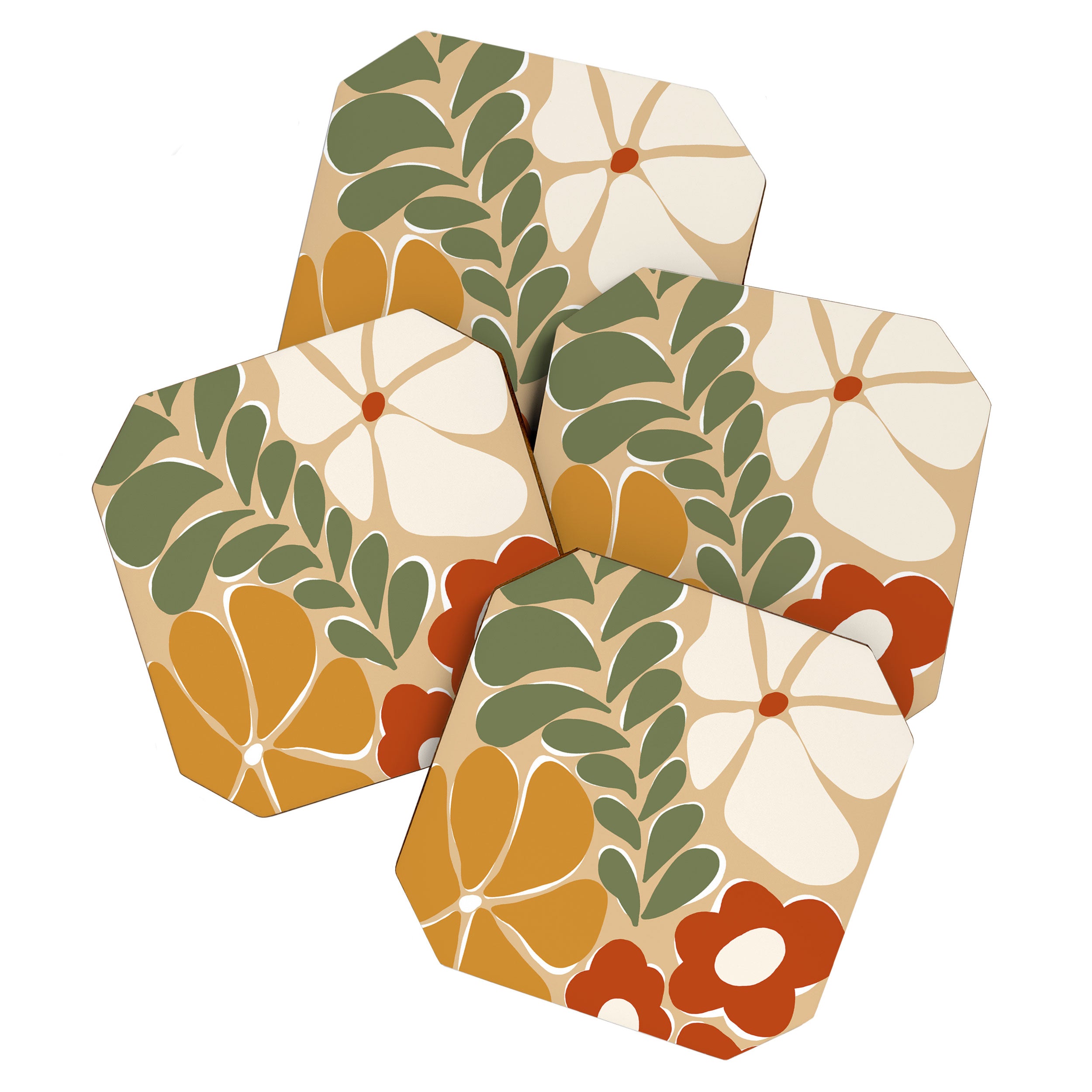 70s boho botanical flowers   Coaster Gallery Image 1
