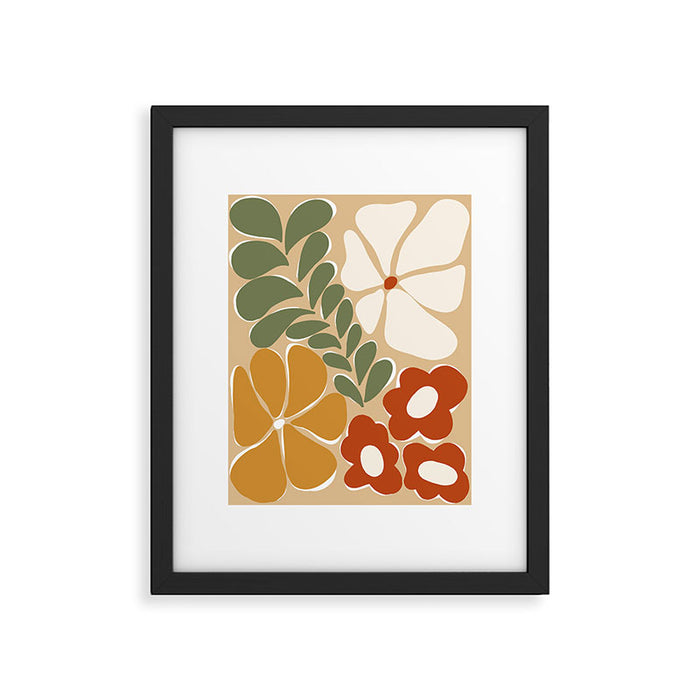 70s boho botanical flowers   Framed Art Print Gallery Image 1