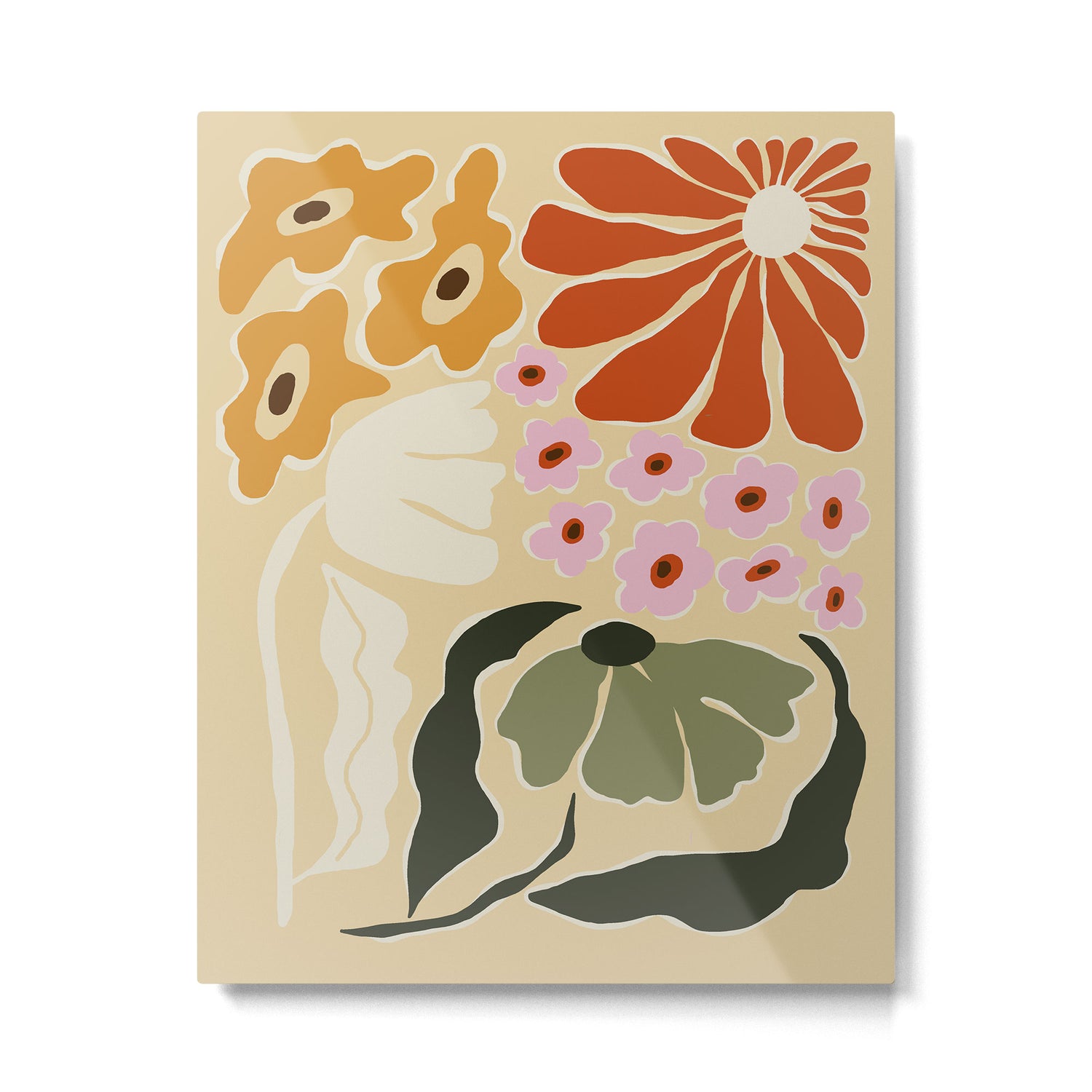 70s tropical fun flower Metal Print Gallery Image 4