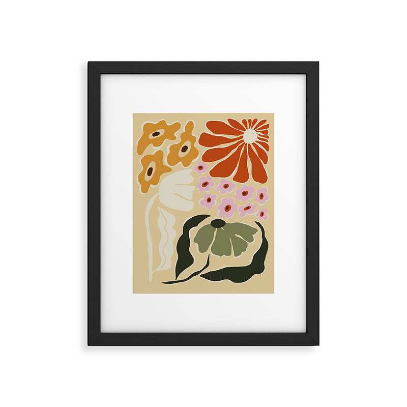 70s tropical fun flower Framed Art Print Gallery Image 5