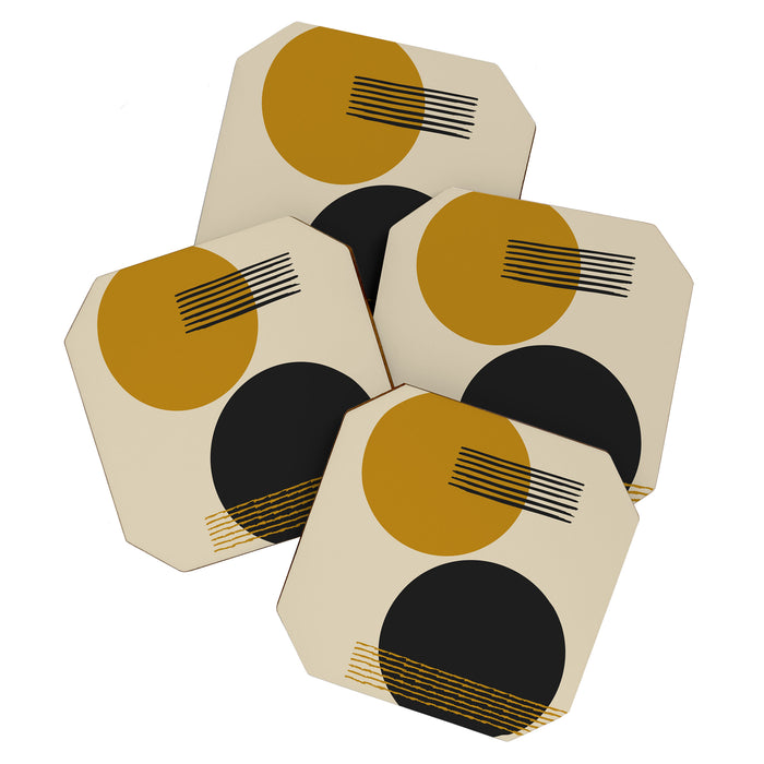 abstract sun and moon  Coaster Gallery Image 1