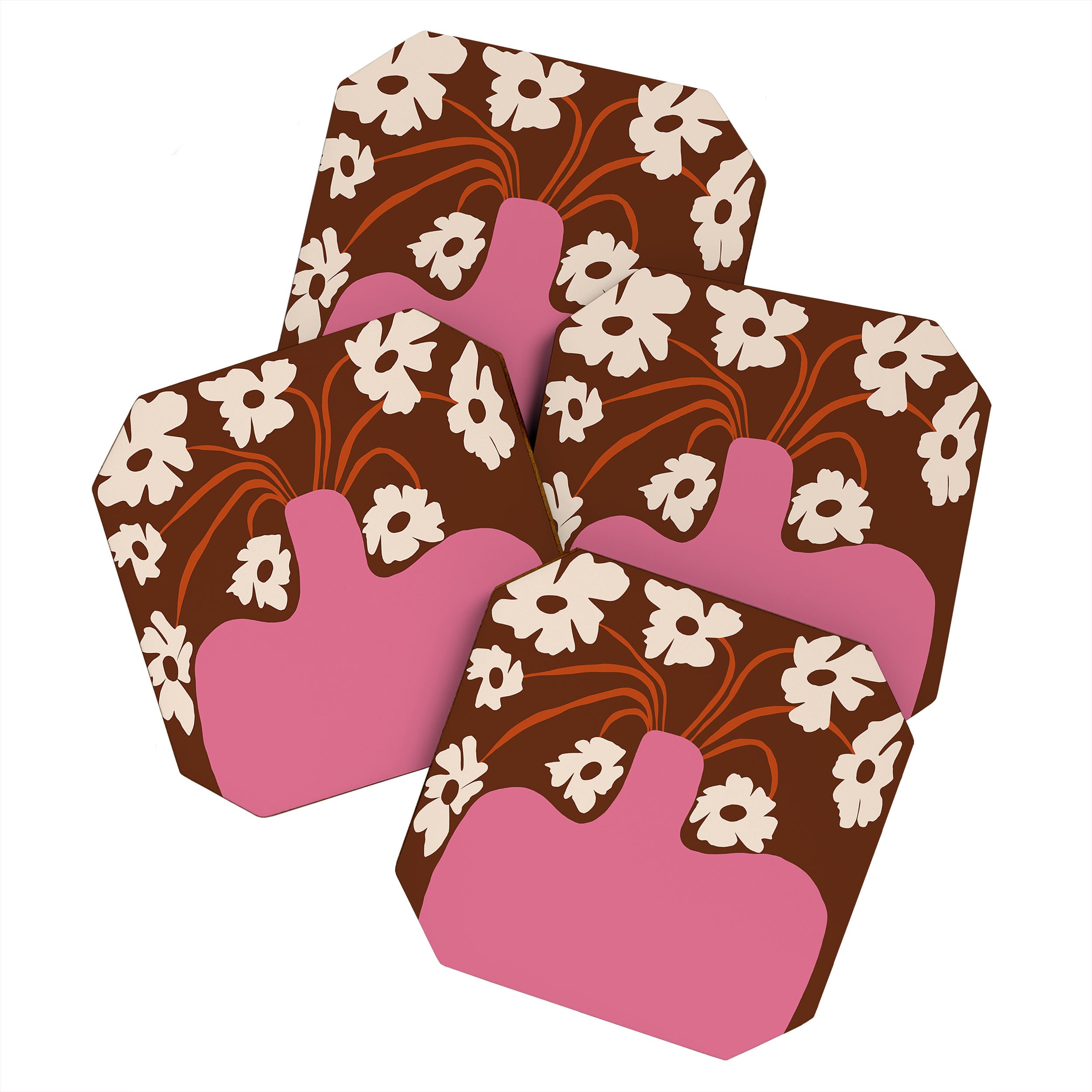 Big pot with flower  Coaster Gallery Image 1