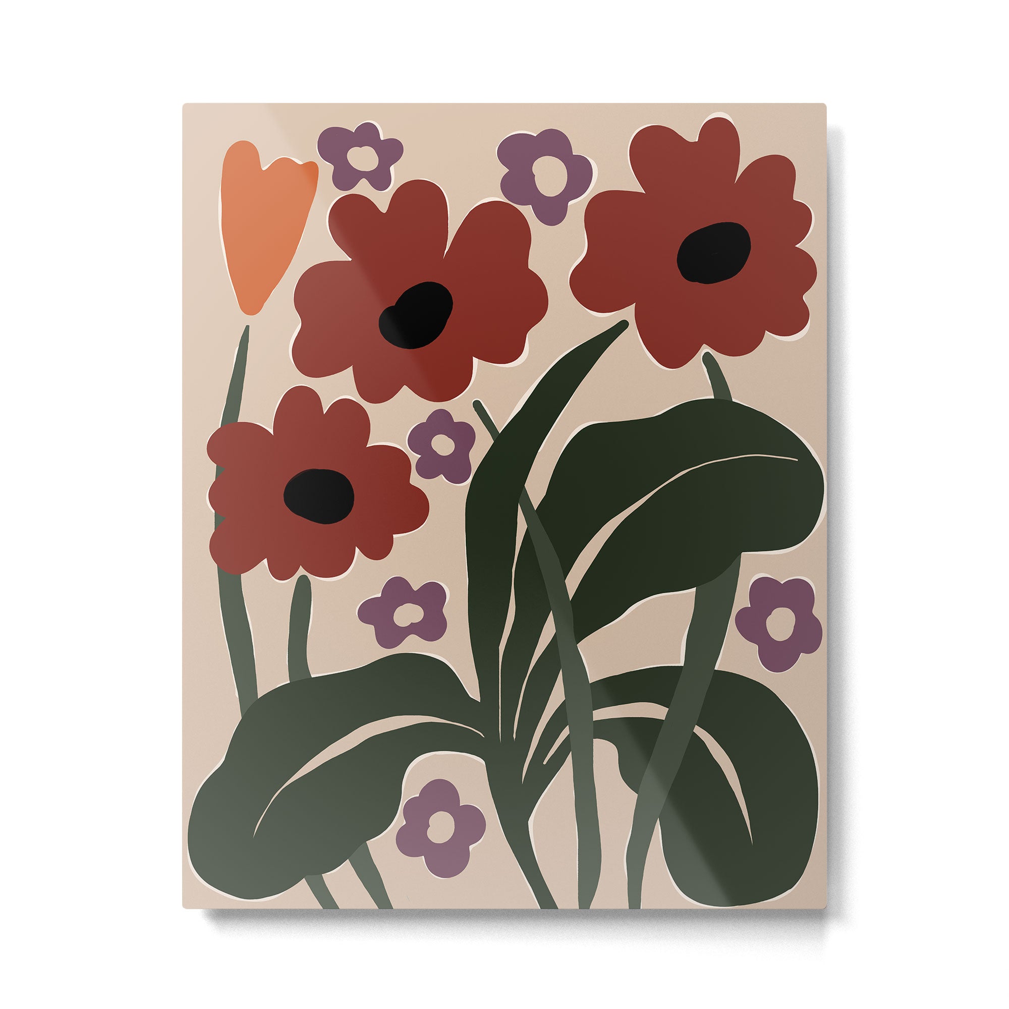 big tropical red flower plant  Metal Print Gallery Image 4