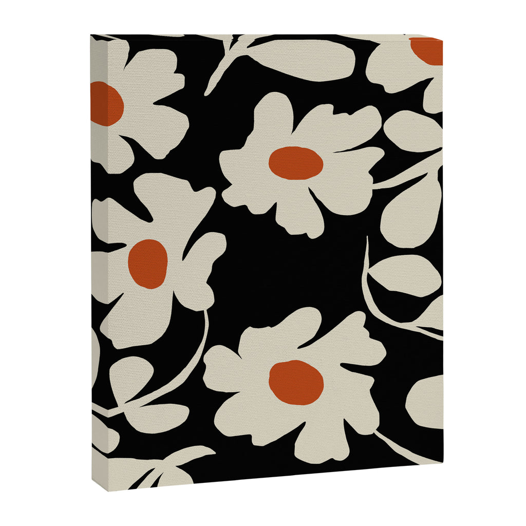 Black and white floral Canvas Print Gallery Image 8