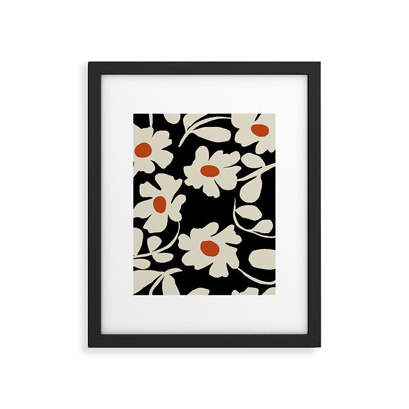 Black and white floral Framed Art Print Gallery Image 6