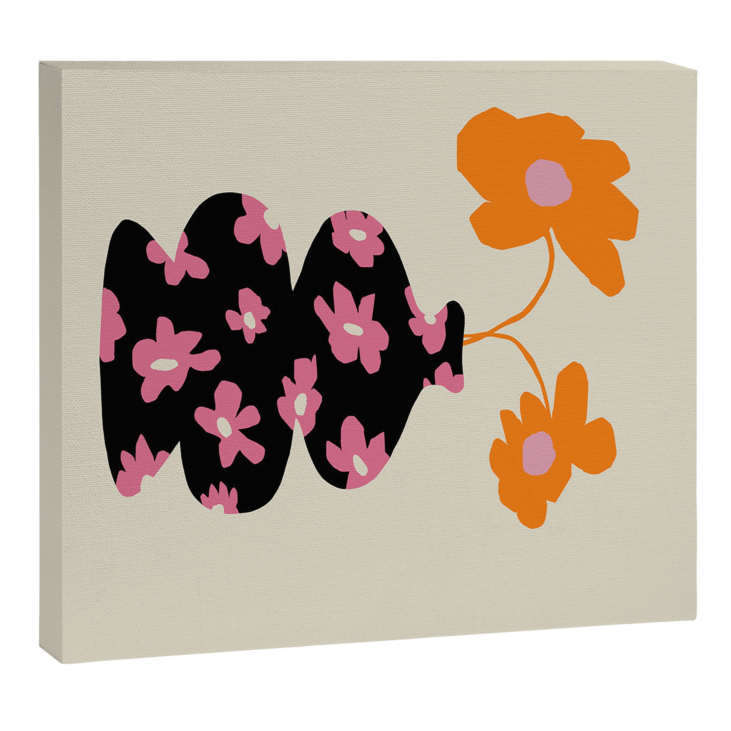 Black floral Vase Canvas Print Gallery Image 6