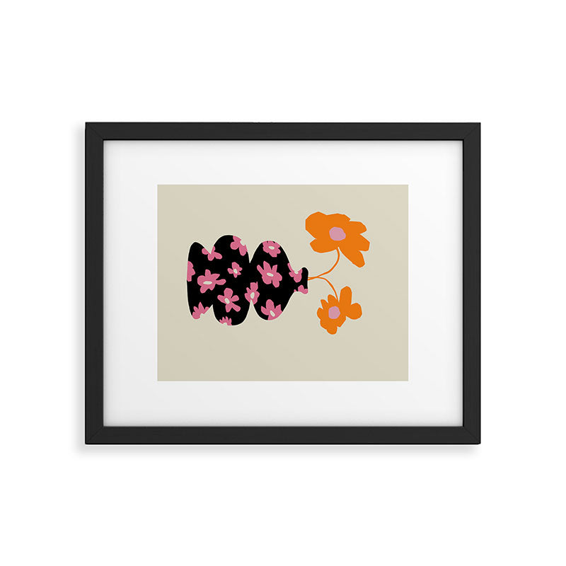 Black floral Vase Framed Art Print Gallery Image 5