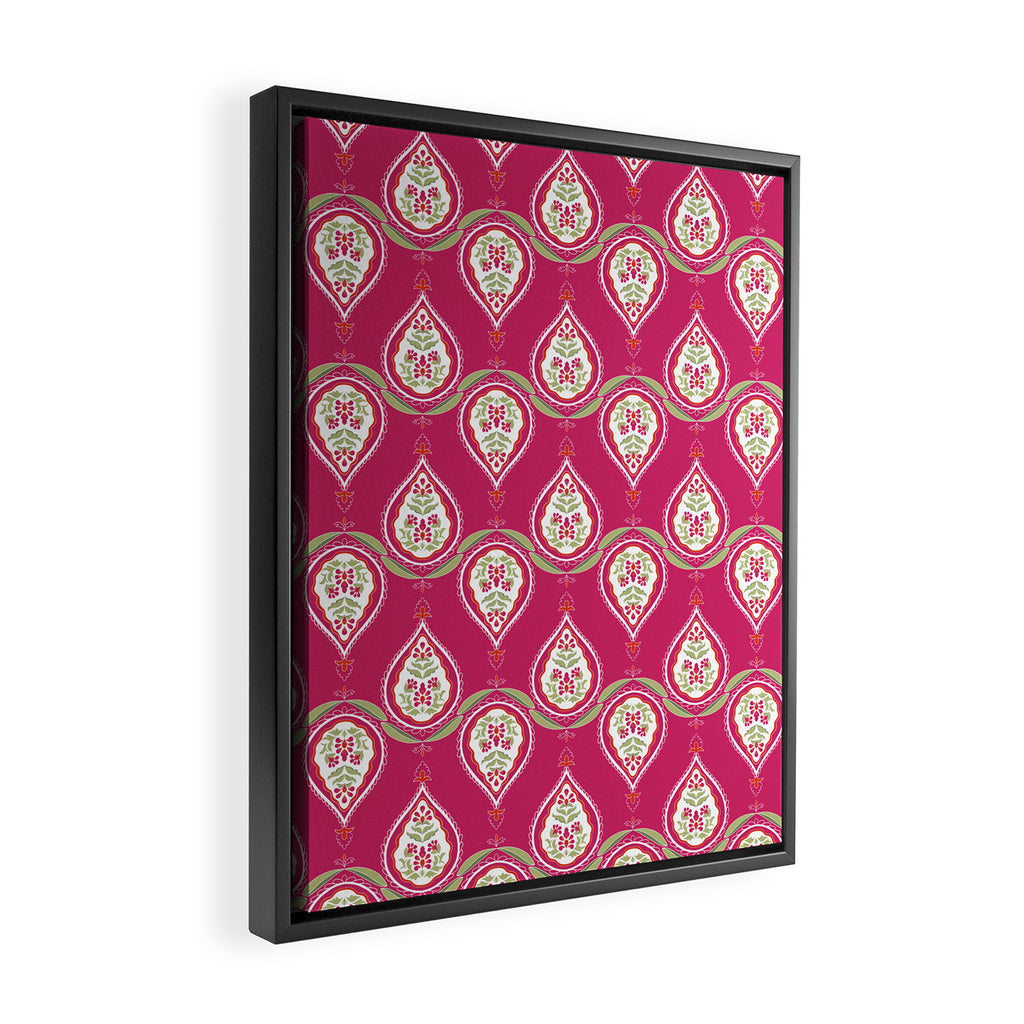 Block Print Blooms Framed Canvas Print Gallery Image 2