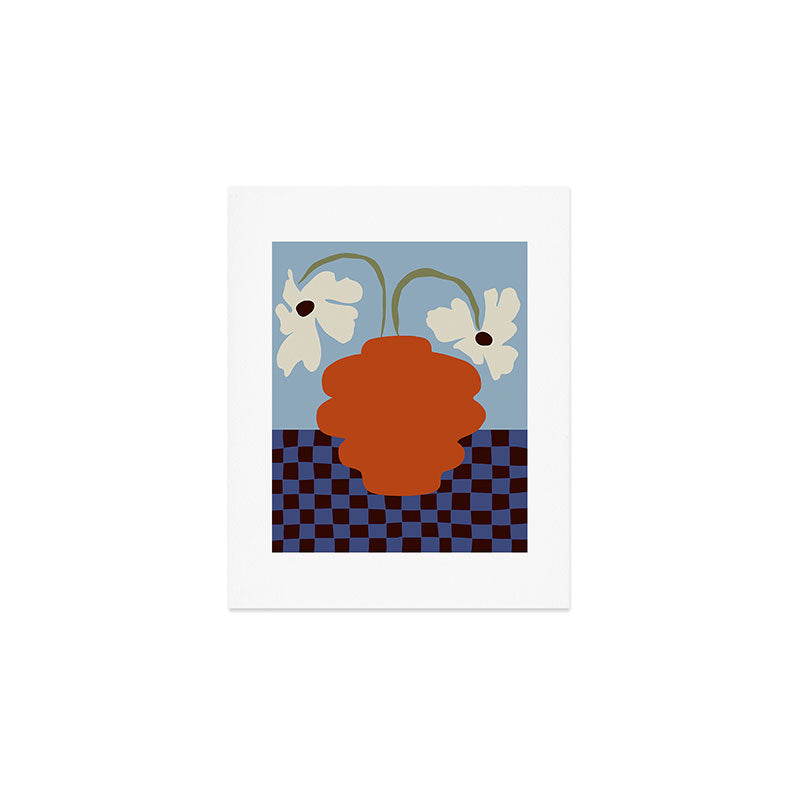 Blooming_Dropping and checkerboard   Art Print Gallery Image 1