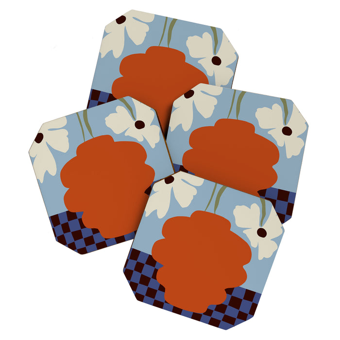 Blooming_Dropping and checkerboard   Coaster Gallery Image 1
