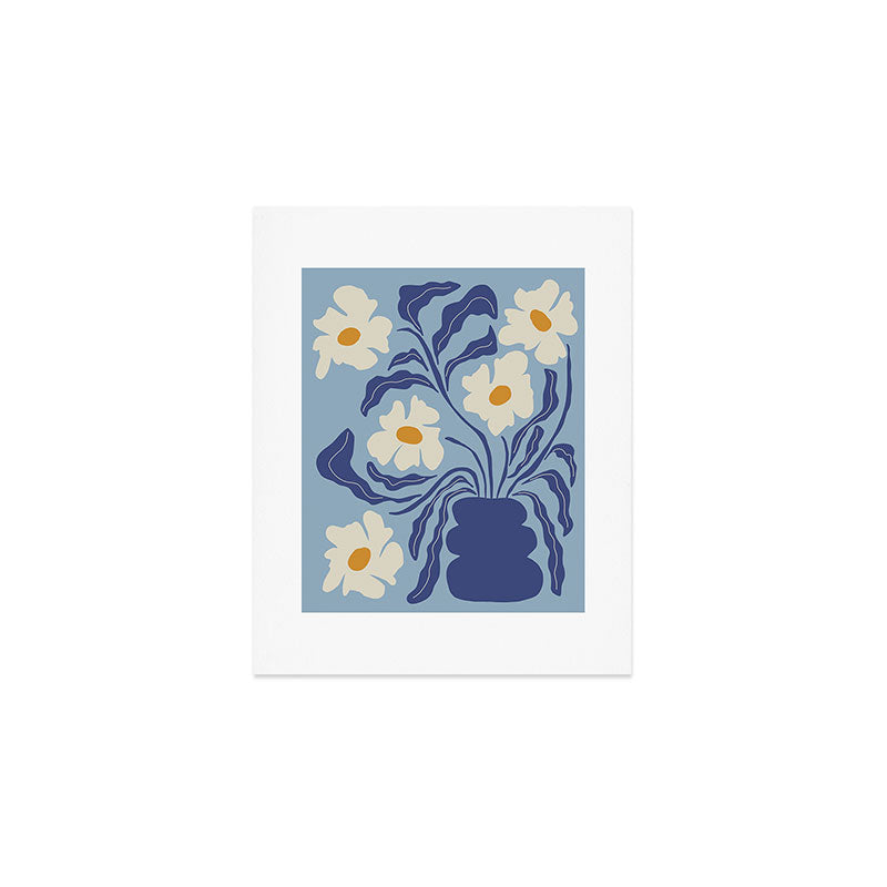 Blue moon flower-pot  Art Print Gallery Image 1