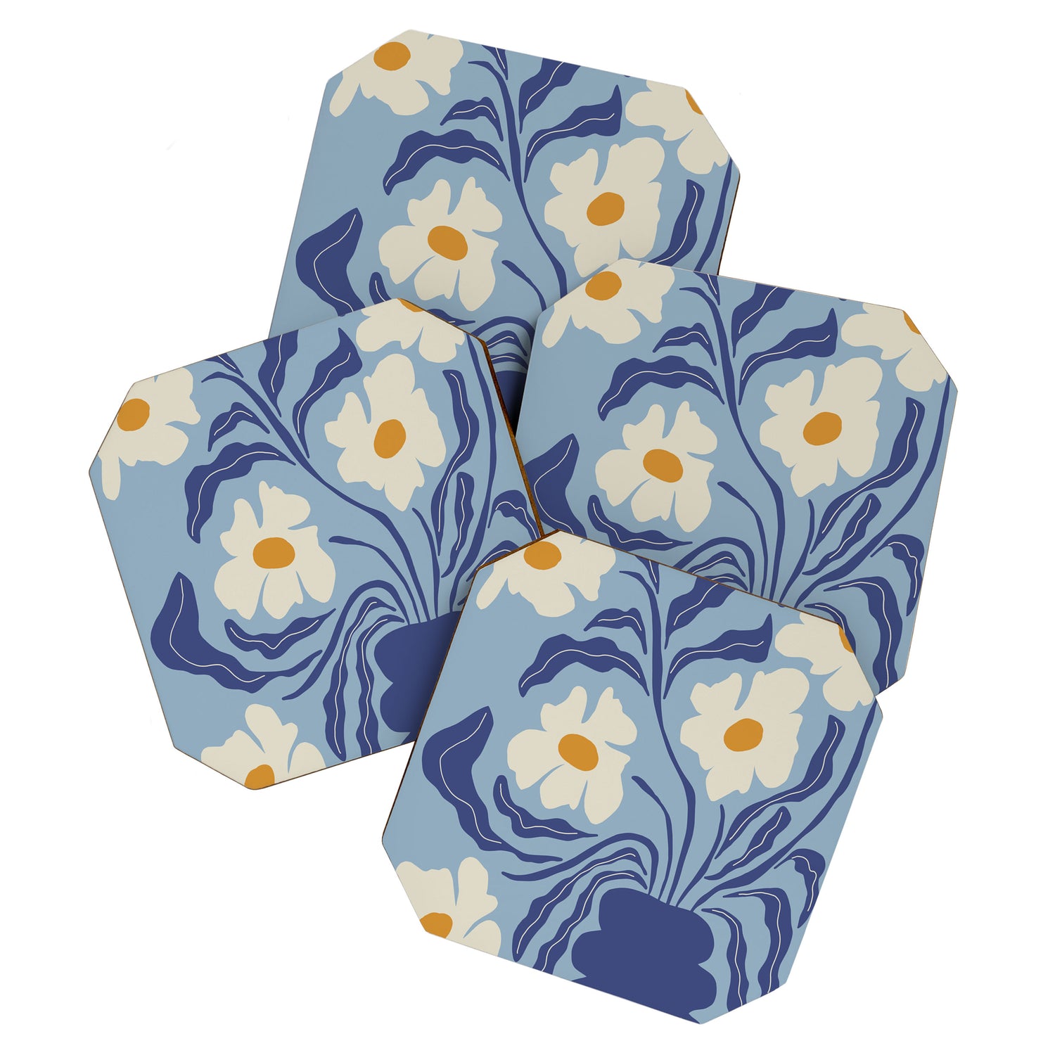 Blue moon flower-pot  Coaster Gallery Image 1