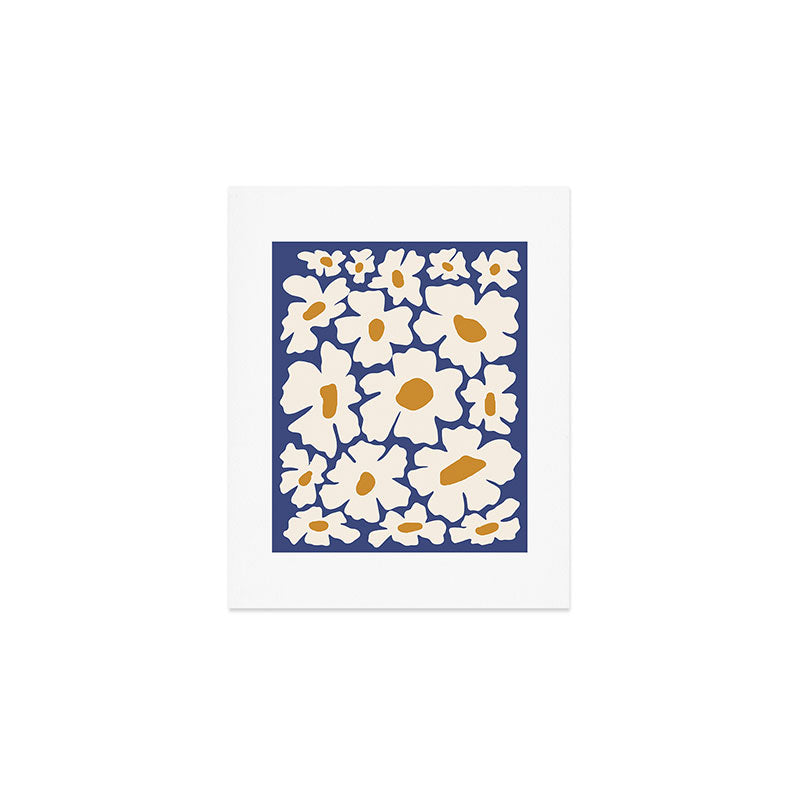 Boho Blue blossom garden  Art Print Gallery Image 1