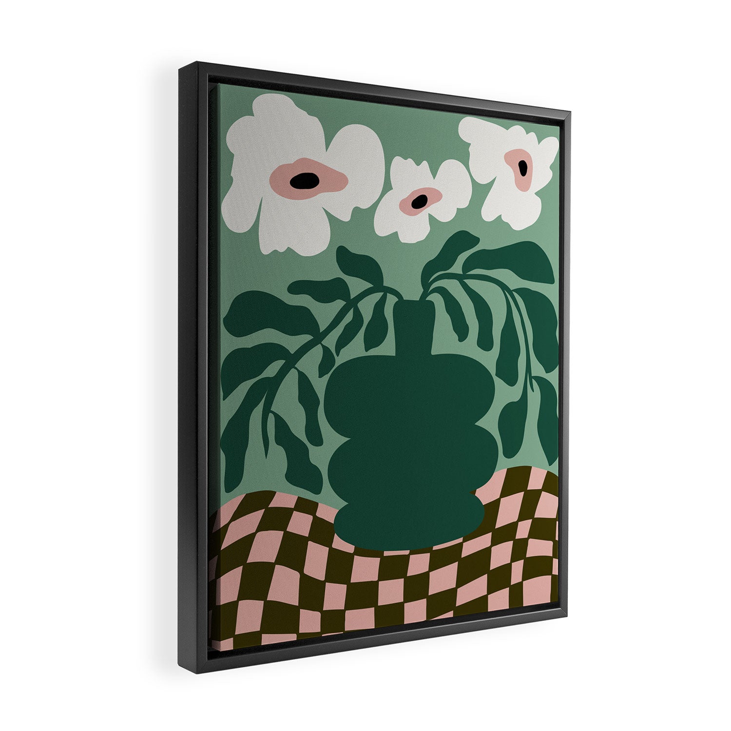 Bold Blossom Pottery Framed Canvas Print Gallery Image 2