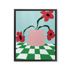 Bold clay florals Framed Canvas Print Gallery Image 6