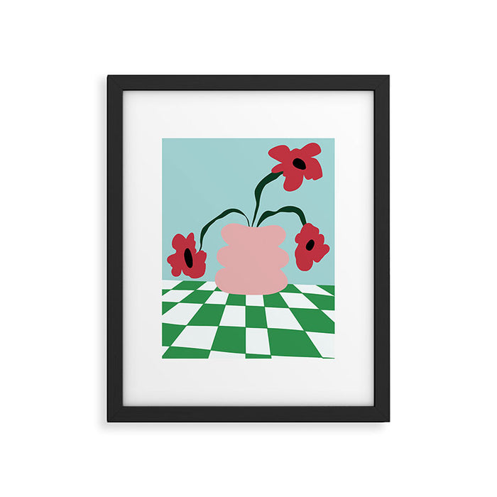 Bold clay florals Framed Art Print Gallery Image 1
