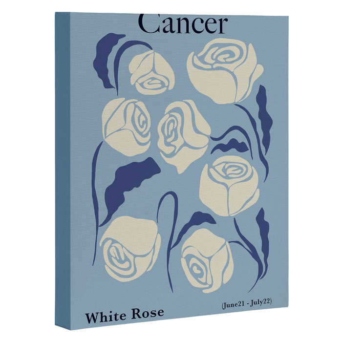 Cancer white rose  Canvas Print Gallery Image 1
