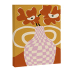 Checkered retro flower pot  Canvas Print Gallery Image 6
