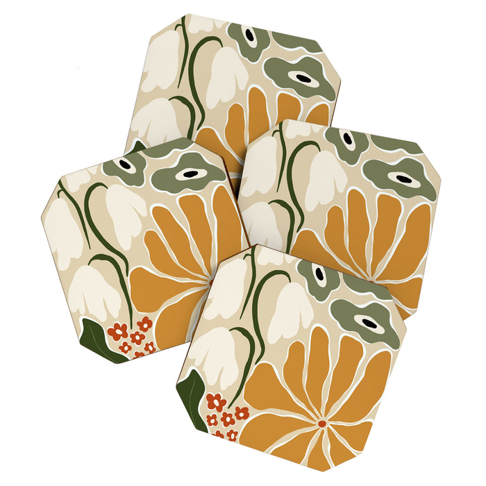 Classic Mid-Century florals Coaster Gallery Image 1