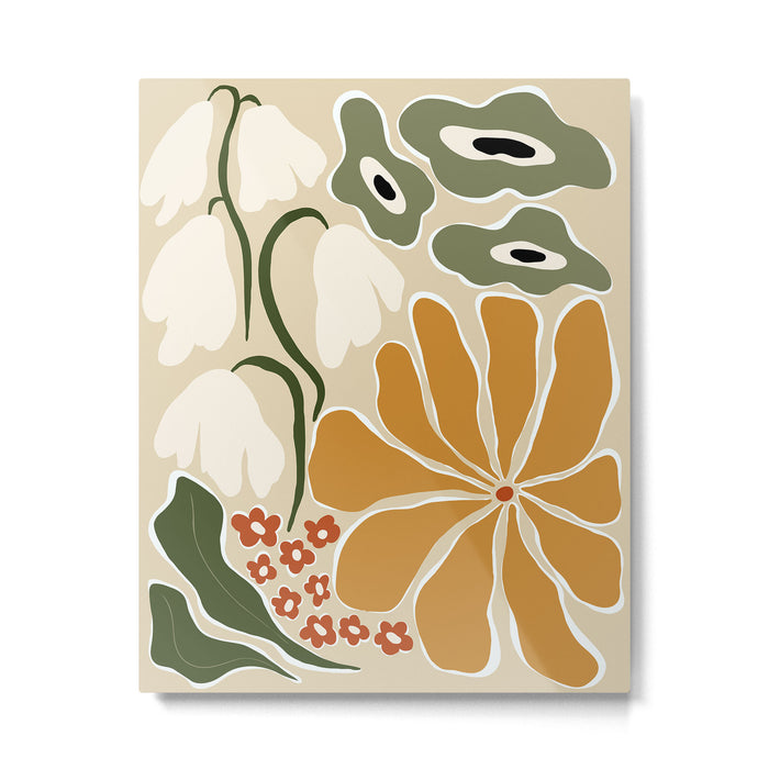 Classic Mid-Century florals Metal Print Gallery Image 1