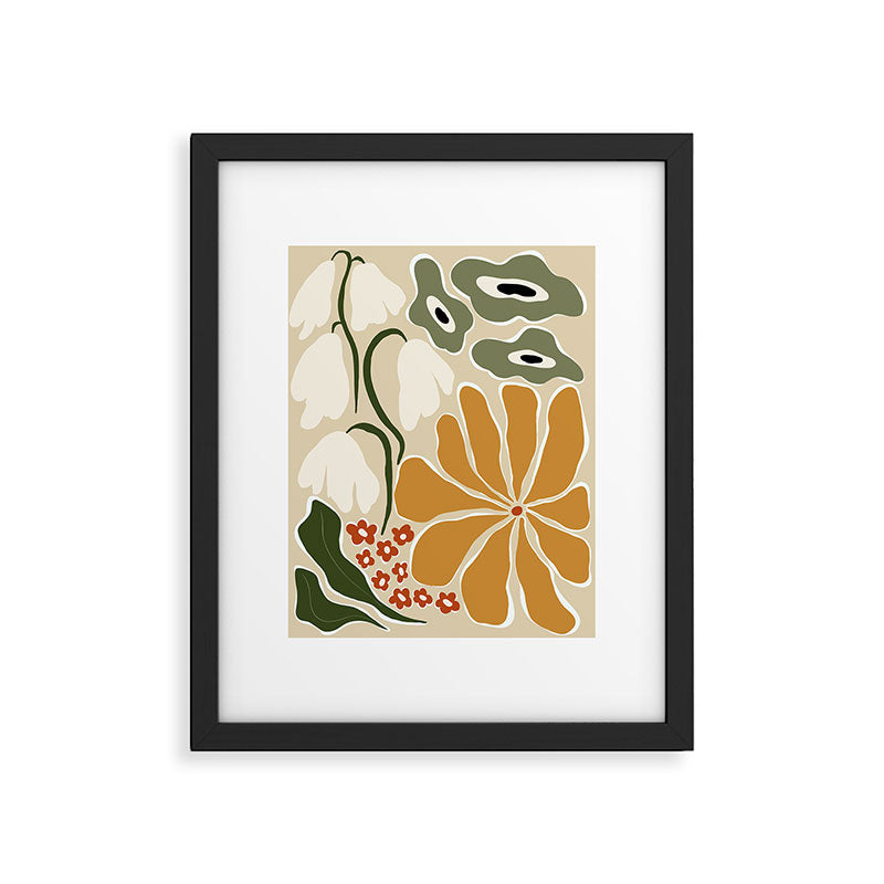Classic Mid-Century florals Framed Art Print Gallery Image 5