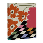 color checkerboard with dropping flower Canvas Print Gallery Image 6
