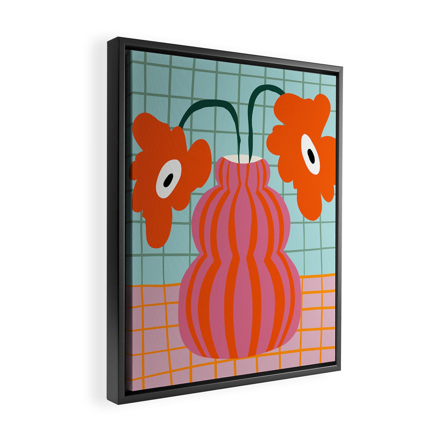 Colorful clay blooms Framed Canvas Print Gallery Image 2