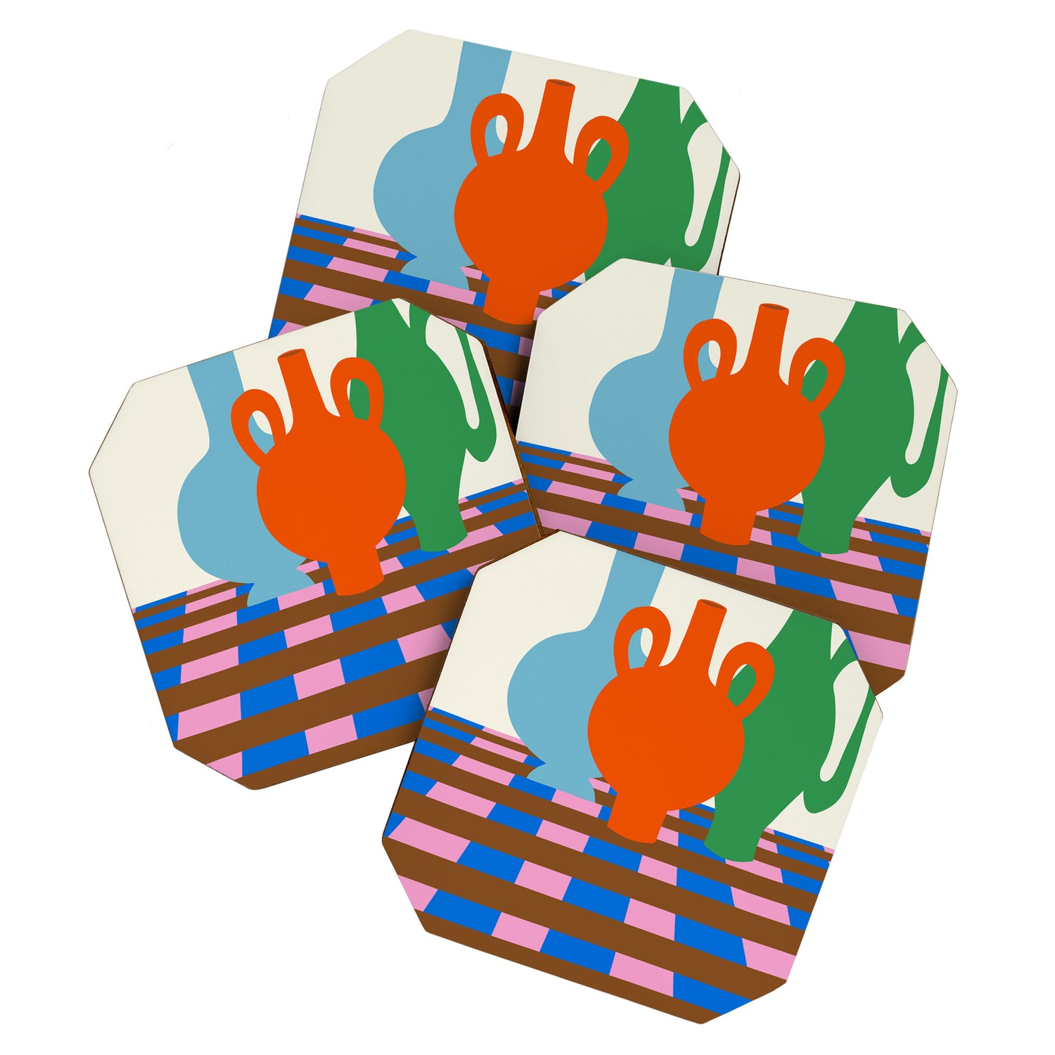 Colorful vases Coaster Gallery Image 1