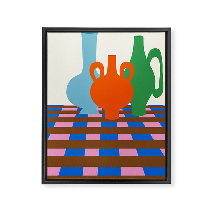 Colorful vases Framed Canvas Print Gallery Image 1