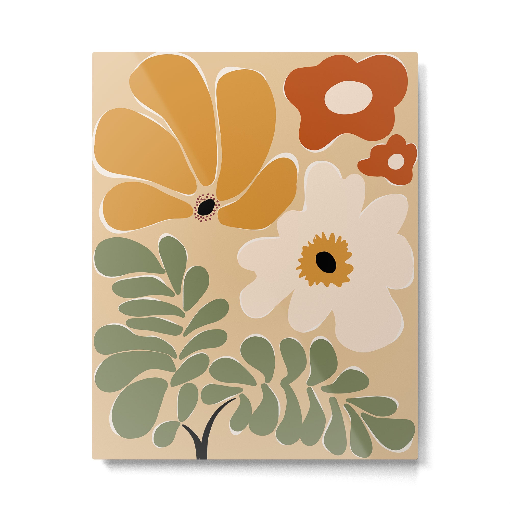 columbian old retro floral art print  Metal Print Gallery Image 4