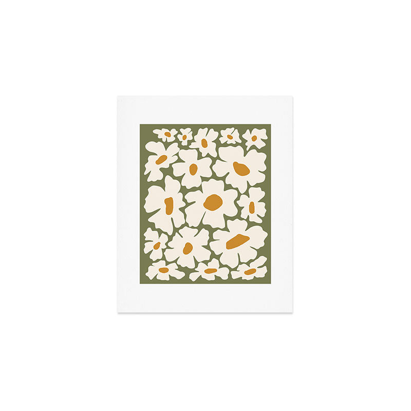 Cute retro floral art Art Print Gallery Image 1