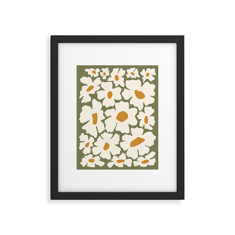 Cute retro floral art Framed Art Print Gallery Image 5