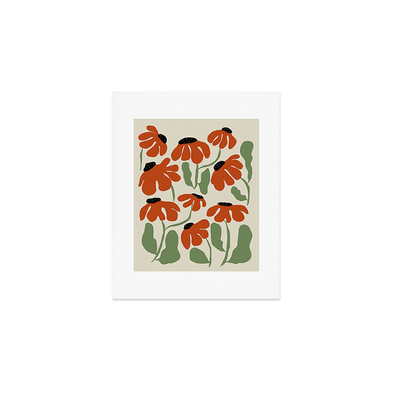Cute smiley flowers  Art Print Gallery Image 1