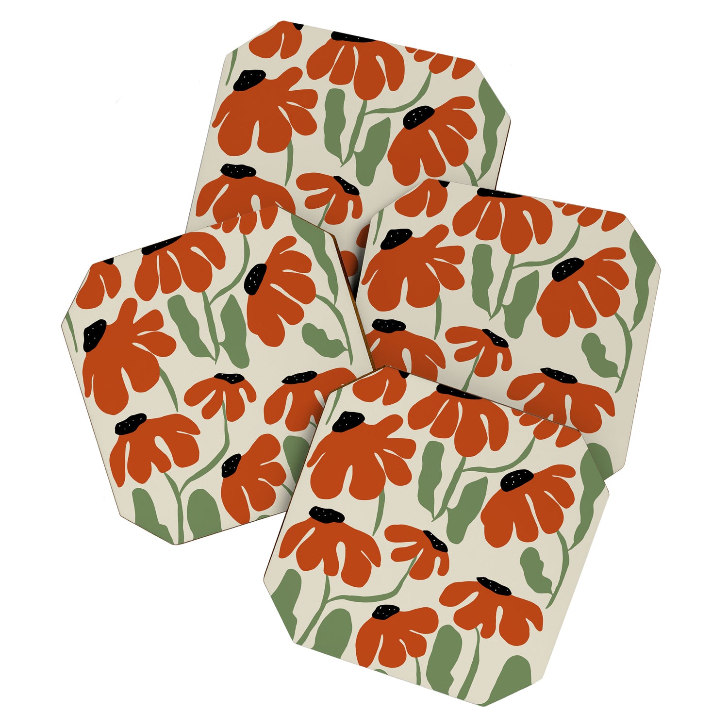 Cute smiley flowers  Coaster Gallery Image 1