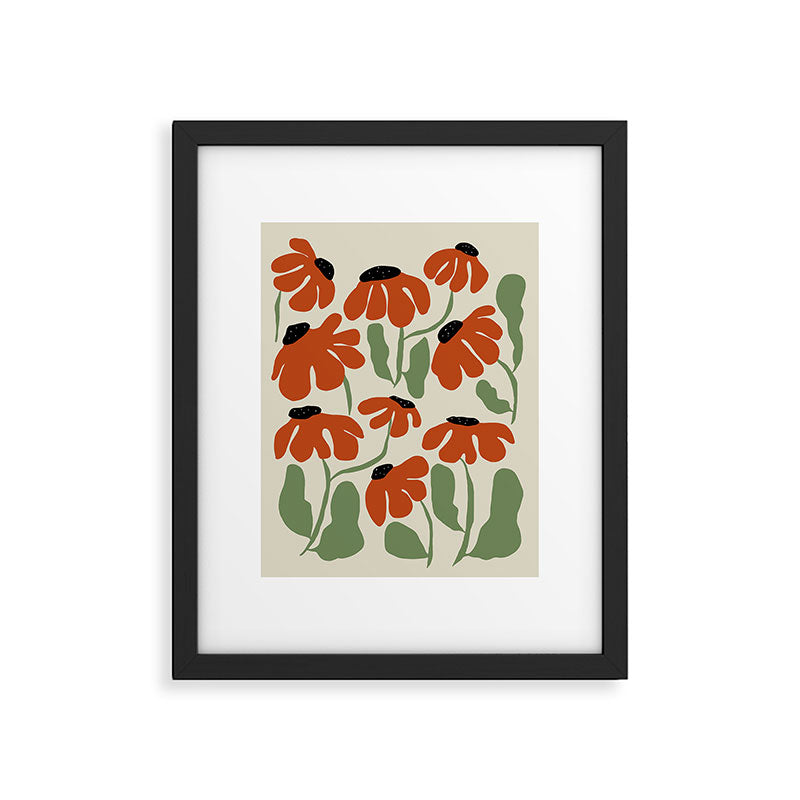 Cute smiley flowers  Framed Art Print Gallery Image 5