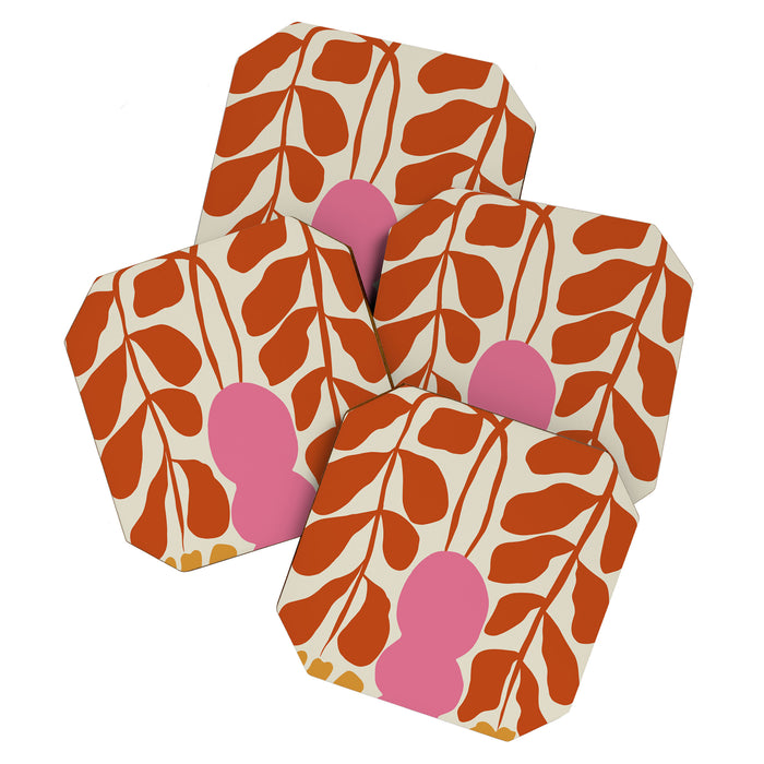 Dropping orange fern  Coaster Gallery Image 1