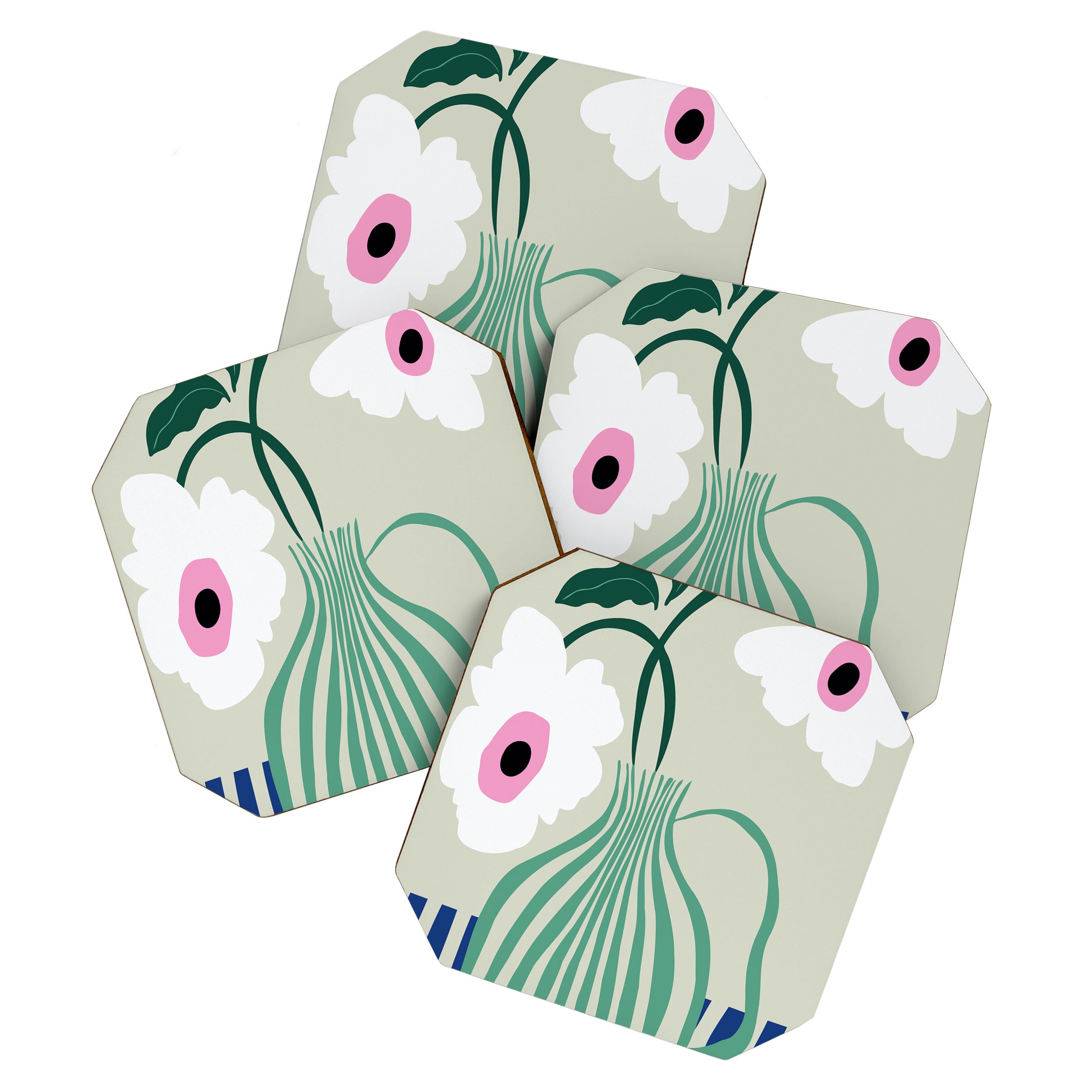 Floral pottery delight Coaster Gallery Image 1