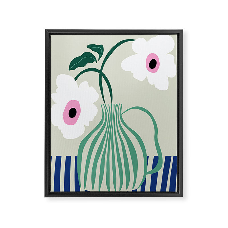 Floral pottery delight Framed Canvas Print Gallery Image 6
