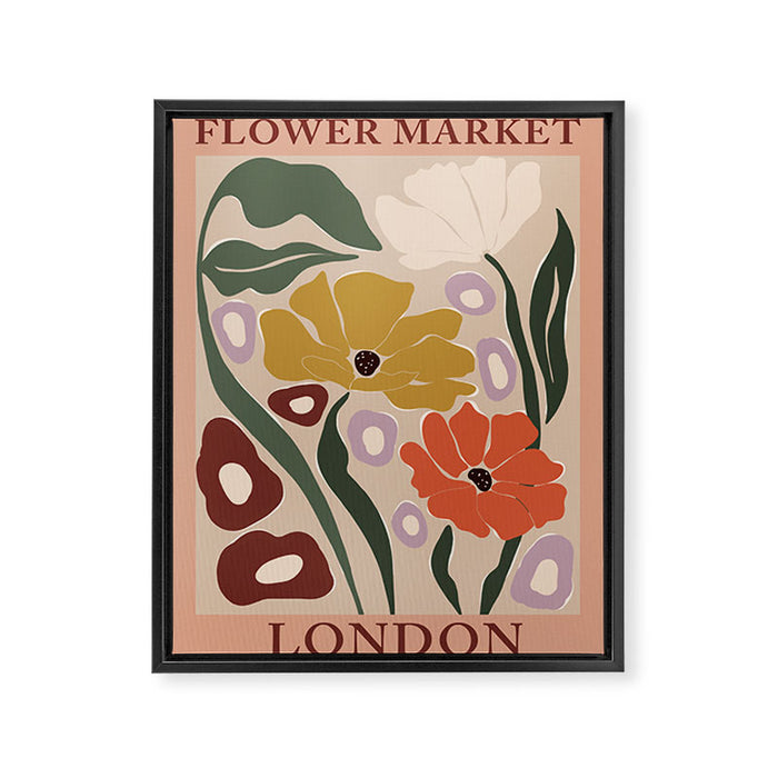 flower market london  Framed Canvas Print Gallery Image 1