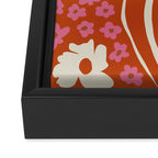 flower-pot in orange and pink Framed Canvas Print Gallery Image 3