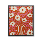 flower-pot in orange and pink Framed Canvas Print Gallery Image 6