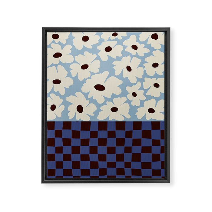Flowers_checkerboard  Framed Canvas Print Gallery Image 1