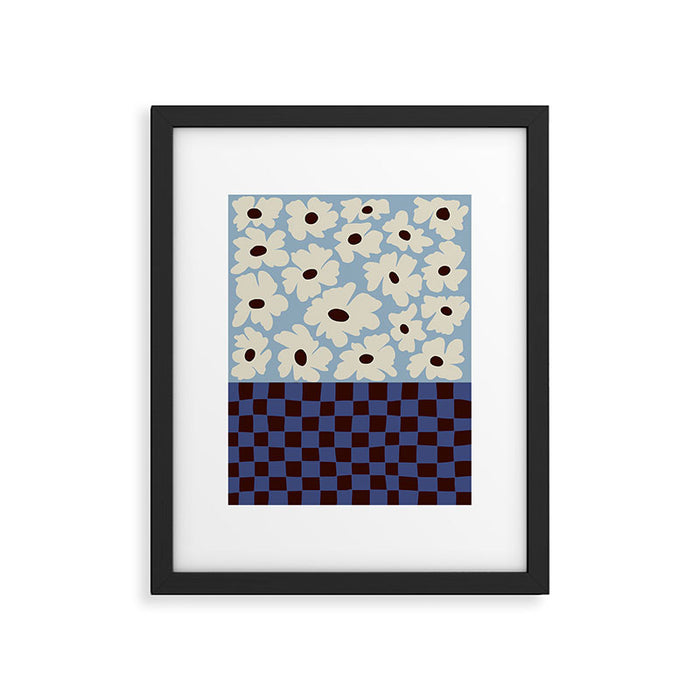 Flowers_checkerboard  Framed Art Print Gallery Image 1