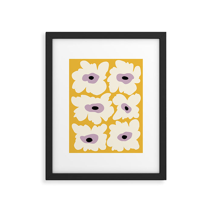 Fresh Poppy in yellow Framed Art Print Gallery Image 1