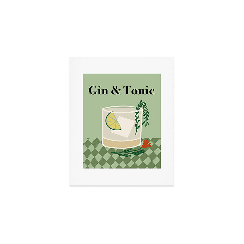 Gin & Tonic Cocktail Art Print Gallery Image 1